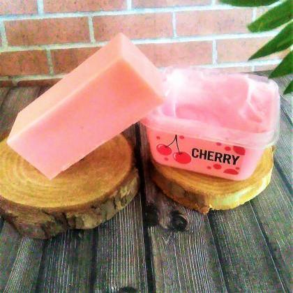 Cherry Gift Set Handmade Lotion, Glycerin Soap..