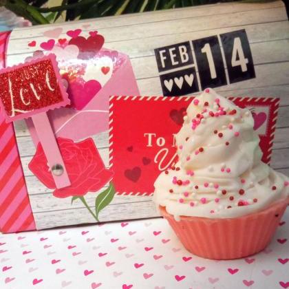 Strawberry Cupcake Soap, Valentines Soap