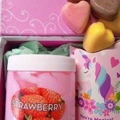 Strawberry Lotion And Heart Soaps Set, Valentines..