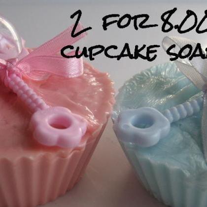 2 For 8 Baby Powder Handmade Glycerin Cupcake..