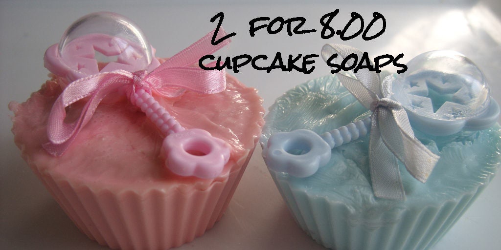 2 For 8 Baby Powder Handmade Glycerin Cupcake Soaps