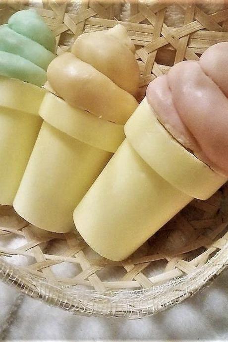Bulk Wholesale Lot Of 50 Ice Cream Cone Handmade Glycerin Soaps