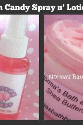 cotton candy body spray mist and shea butter body lotion set