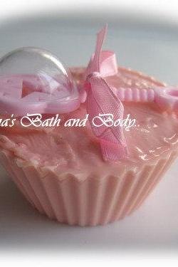 baby girl rattle kids cupcake soap